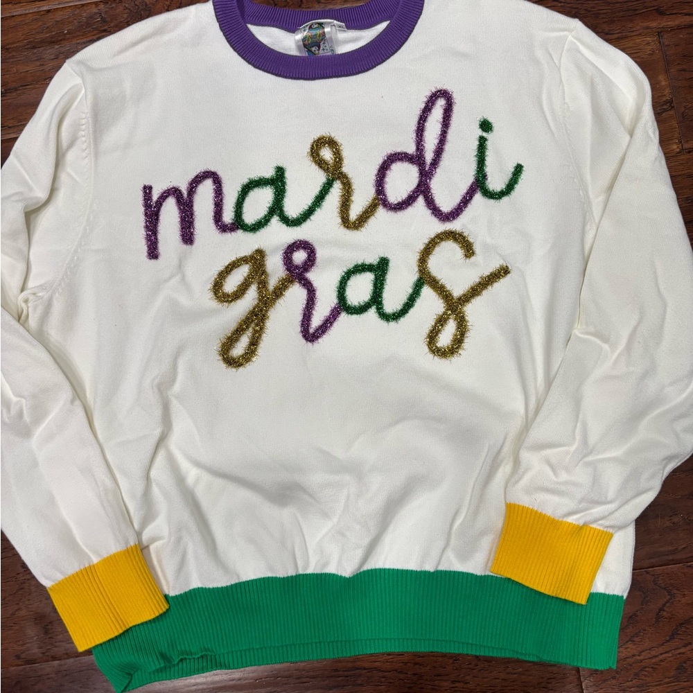 QUEEN of sparkles  Mardi Gras Women's Sweater